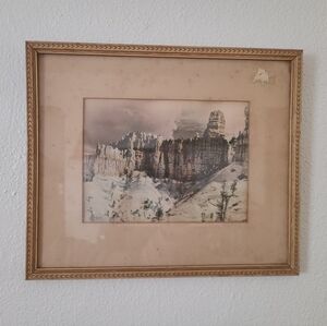 Vintage Framed Landscape Print The Great Cathedral Bryce Canyon National Park